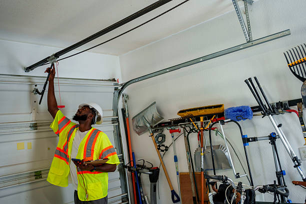 Professional Garage Door Panel Replacement technician working in Siler City, NC